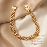 Bratara Imperial Unisex , 3 randuri, 19 cm, placata cu aur 18K Brazilia