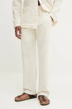OAS pantaloni culoarea bej, drept, 5014