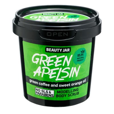Scrub Modelator pentru Corp cu Cafea Verde si Ulei de Portocala Green Apelsin 200 grame Beauty Jar foto