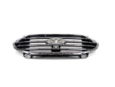 Grila radiator Ford Edge, 05.2019-, montare fata, 5 mulaje cromate, cu rama crom; Cu gaura pentru camera, RapidAuto foto