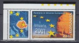 ROMANIA 2007 LP 1752 ROMANIA IN U. E. SERIE CU VINIETA MNH, Nestampilat