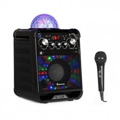 Auna ROCKSTAR LED, sistem karaoke, cd player, bluetooth, aux, 2 X 6.3 mm, negru foto