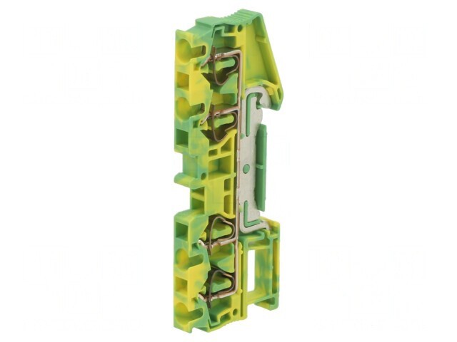 Conector Șine 4 Borne Galben-Verde 0,08-4mm&sup2;