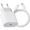 Incarcator pentru iPhone 14/13/12/11/Pro/Pro Max/iPad/AirPods, cablu de date Lightning, Fast charge 20W,