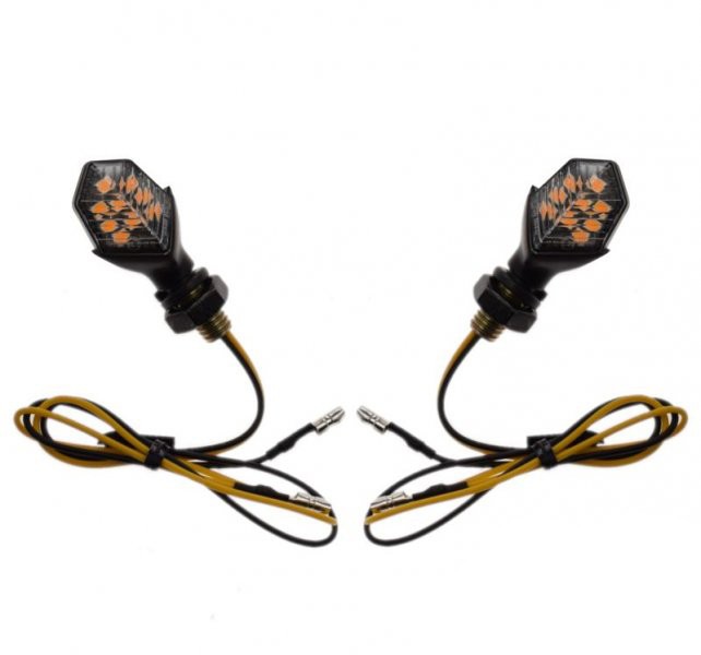 Set lampi semnalizari moto mini LED, culoare negru Cod Produs: MX_NEW AM1459B