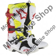 MBS ALPINESTARS STIEFEL TECH10, weiss-rot-gelb fluo vented, 11=45.5, Cod Produs: 201001423611AU foto