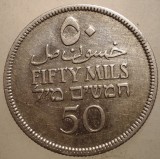 J.156 PALESTINA 50 MILS 1927 ARGINT