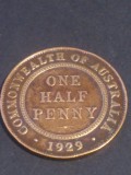 Half penny peny peni 1929, Australia , stare EF (poze). Discount conform descriere [10 - 20 %. Vezi descrierea.]., Australia si Oceania