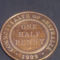 Half penny peny peni 1929, Australia , stare EF (poze)