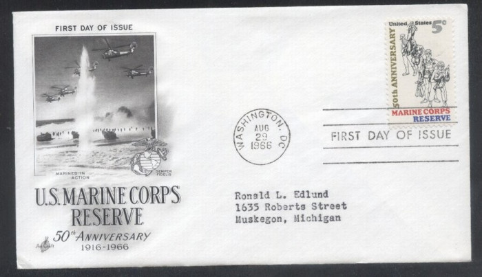 United States 1966 Marine corps reserve FDC K.647