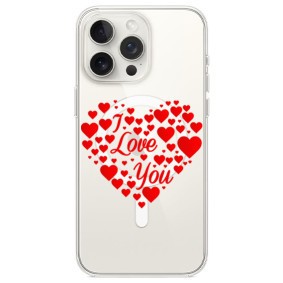 Husa personalizata apple iphone 14 pro, magsafe, i love you