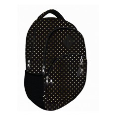 Ghiozdan pentru scoala Loozz Golden Dots,2 compartimente si 4 buzunare,31x24x43 cm