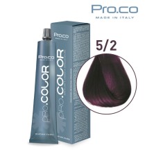 Vopsea de par profesionala PRO.COLOR 100 ml - Pro.Co - 5/2 CASTANIU DESCHIS VIOLET
