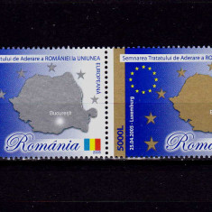 RO 2005 LP 1682 "Tratatul de ad. Romaniei la UE " ,serie cu punte tip II , MNH