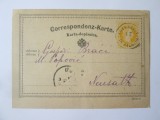 Rară! Carte postala tipografiată Austria cu ștampilă rară:Castelnuovo in Dalmatia circulată 1879