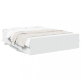 Cumpara ieftin Cadru pat cu sertare alb extralucios 140x200 cm, lemn prelucrat