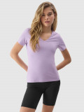 Tricou unicolor cu bumbac organic pentru femei - mov, 4F Sportswear