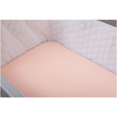 Set 2 cearceafuri cu elastic Bubaba pentru patut leagan sau co-sleeper 90x50 cm Alb si roz