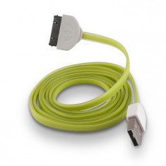 Cablu De Date Plat iPhone 3/4 Siliconat Verde foto