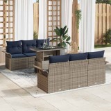 vidaXL Set de canapele pentru grădină cu pernă 7 pcs Gri Poli Rattan 3356948