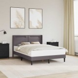 vidaXL Cadru de pat cu benzi LED Gri 160 x 200 cm Piele artificială 42027984