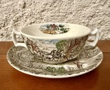 BOL CU FARFURIE- ENGLISH IRONSTONE WOOD &amp; SONS- "THE POST HOUSE"
