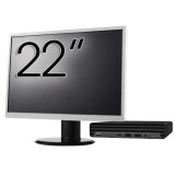 Pachet Calculator Second Hand HP EliteDesk 800 G6 Mini PC, Intel Core i5-10500T 2.30 - 3.80GHz, 8GB DDR4, 256GB SSD + Monitor 22&amp;quot; NewTechnology M
