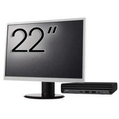 Pachet Calculator Second Hand HP EliteDesk 800 G6 Mini PC, Intel Core i5-10500T 2.30 - 3.80GHz, 8GB DDR4, 256GB SSD + Monitor 22&amp;quot; NewTechnology M