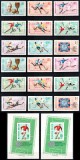 Ungaria 1966, Mi #2242-2250 + Bl 53 A+B**, dant + ned, sport, Campionatul Mondial de Fotbal Anglia, MNH. Cota 101 &euro;!