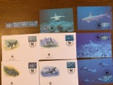 Montserrat - rechini - serie 4 timbre MNH, 4 FDC, 4 maxime, fauna wwf