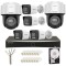 Sistem supraveghere IP complet Hikvision 4 camere fixe + 2 camere rotative 4MP IR/lumina alba Speaker, NVR 8 canale PoE, HDD 2TB SafetyGuard Surveilla