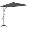 Umbrelă de soare de exterior, stâlp din oțel, antracit, 300 cm, vidaXL