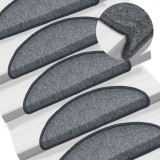 Cumpara ieftin Covorașe de scări, 15 buc, gri &icirc;nchis, 65 x 24 x 4 cm, vidaXL
