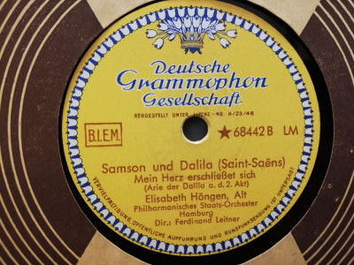 Saint Saens - Samson &amp;amp; Dalila (Deutsche Grammophon) - Disc Patefon/Gramophon/NM foto