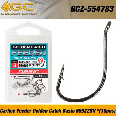Carlige Feeder Golden Catch Basic 50922BN Nr 6, 10buc foto