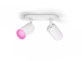 Spot LED RGB Dublu Philips Hue Fugato, Bluetooth, 2xGU10, 2x5.7W, 700 lm,