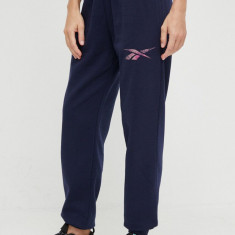 Reebok pantaloni de trening MODERN SAFARI culoarea albastru marin, cu imprimeu
