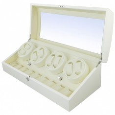 Watch Winder 8 + 9 Spatii Alb Piano Dispozitiv Intoarcere Ceasuri Automatice WW89W