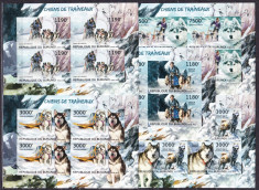 DB Caini de Tractiune Atelaj Husky Malamut Burundi 5 MS MNH foto