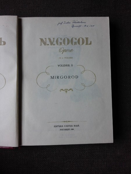 OPERE VOL.II, MIRGOROD - N.V. GOGOL