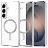 Husa MagSafe pentru Samsung Galaxy S26 S942, Techsuit, Luxury Crystal, Argintie