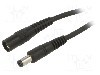 Cablu alimentare DC, DC 5,5/2,1 mufa, DC 5,5/2,1 soclu, negru, 3m, WEST POL - P21-C21-C100-300BK
