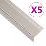 VidaXL Profile trepte &icirc;n formă de L, 5 buc. șampanie 100 cm aluminiu