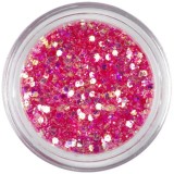 Hexagoane &icirc;n pulbere decorativă - roz &icirc;nchis, 1mm