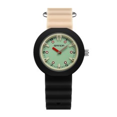 Ceas Copii Sanda 9108 Negru-Kaki , Design Fashion, Analog, Rezistent la Apa 3ATM