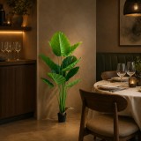 Planta Artificiala Tip Strelitzia, 160 cm, 12 frunze, Verde
