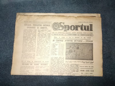 ZIARUL SPORTUL 26 OCTOMBRIE 1985 foto