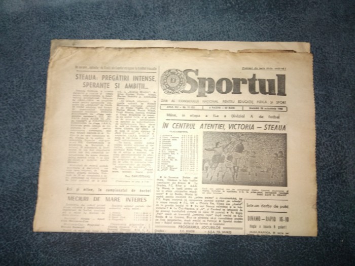 ZIARUL SPORTUL 26 OCTOMBRIE 1985