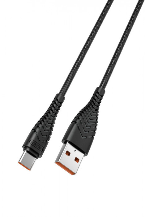 Cablu de date Veger V104, Type-C, 2.4A, Negru C714
