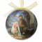 Glob Brad Crăciun, Model Nașterea lui Iisus, Culoare Albastru, Diametru 7.5 cm